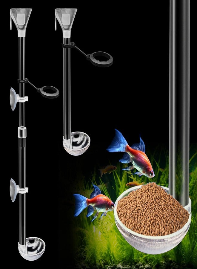 Niuohoy Aquarium Fish Shrimp Feeding Dish Set, Shrimp Feeding Dish Set, Transparent Shrimp Feeding Adjustable Tube with Feeding Ring, Cleaning Brush for Fish Tank and Preventing Food Scattering (Large) - Image 1